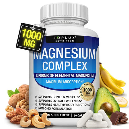 TopLux Nutrition Magnesium Complex 1000mg – 8-Form Magnesium Support