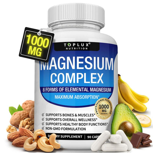 TopLux Nutrition Magnesium Complex 1000mg – 8-Form Magnesium Support